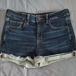 American Eagle Outfitters Blue Jean Shorts with Classic Cut-Off Style